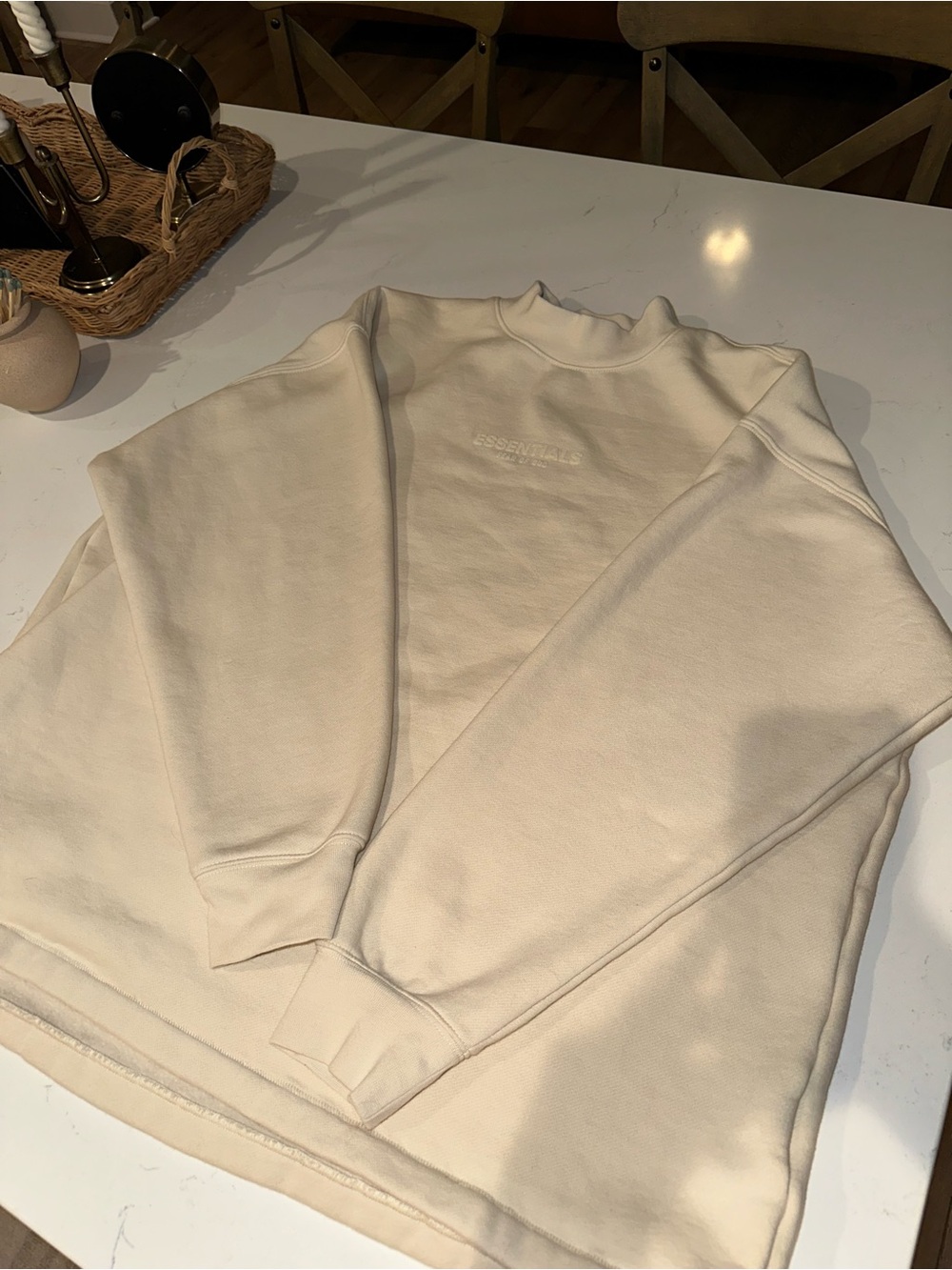 Fear of God Essentials Cream Mock Neck Sweatshirt